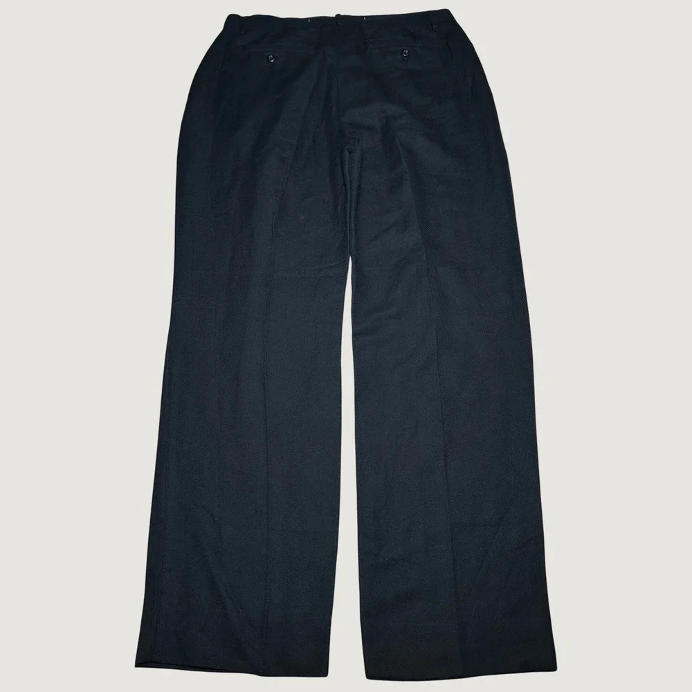 NEW Banana Republic Relaxed Wide Leg Pant 34x32 Pleated Linen Cotton Herringbone